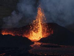 η Δύναμη Φωτιάς ενός ηφαιστείου που εκτοξεύει λάβα